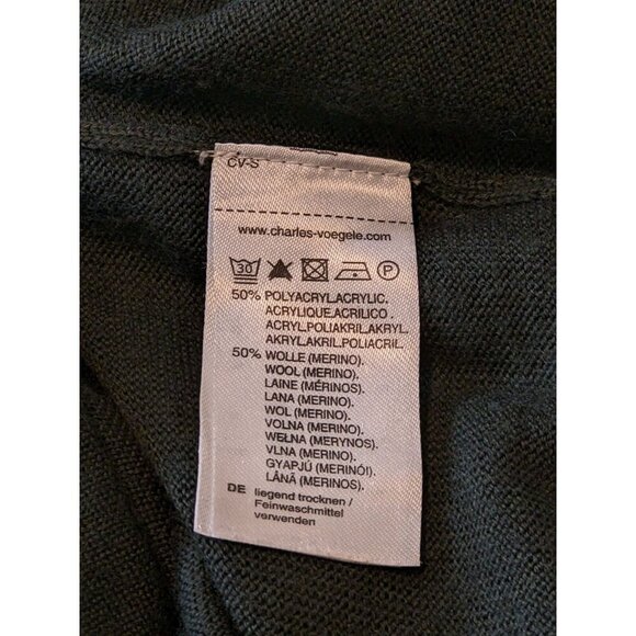 Vintage Kingfield West Point Wool Blend Sweater Mens XL Army Green Logo V Neck - Picture 6 of 6